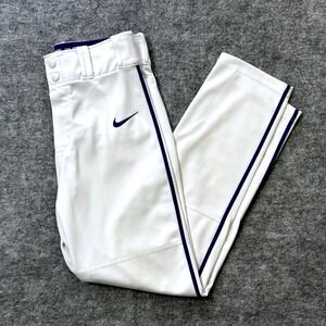 Nike Baseball‎ Pants White Blue Striped Dri-FIT Size L Sportswear Logo *Read*
